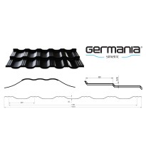 Modular metal roofing tiles Germania simetric Super Poliester R-MAT