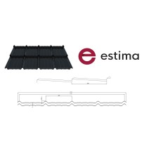Modular metal roofing tiles Estima Pladur® Wrinkle Mat Plus 